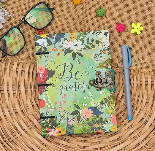 Handmade Cardboard Writing Journal | Printed Diary with Buckle Lock | 200 Unruled Pages | Durable Notebook for Men & Women image 1