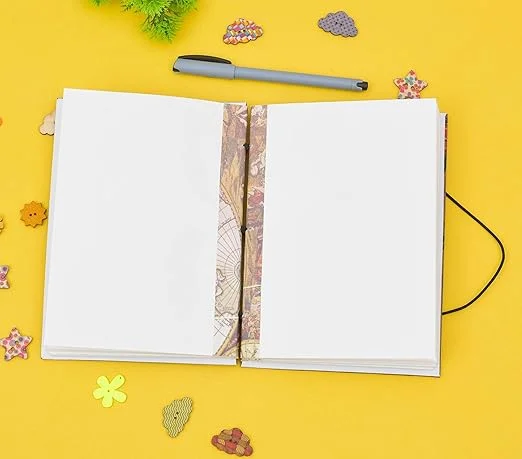 Handmade Printed Cardboard Journal | String Closure | Unruled 200 Pages | Personal Diary Notebook for Men & Women | Eco-Friendly Durable Diary image 2