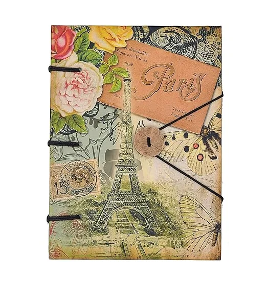 Handmade Printed Cardboard Journal | String Closure | Unruled 200 Pages | Personal Diary Notebook for Men & Women | Eco-Friendly Durable Diary image 3