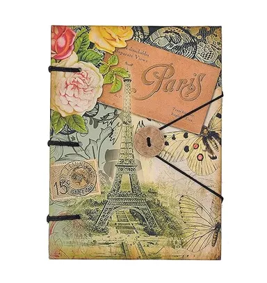 Handmade Printed Cardboard Journal | String Closure | Unruled 200 Pages | Personal Diary Notebook for Men & Women | Eco-Friendly Durable Diary thumbnail 2