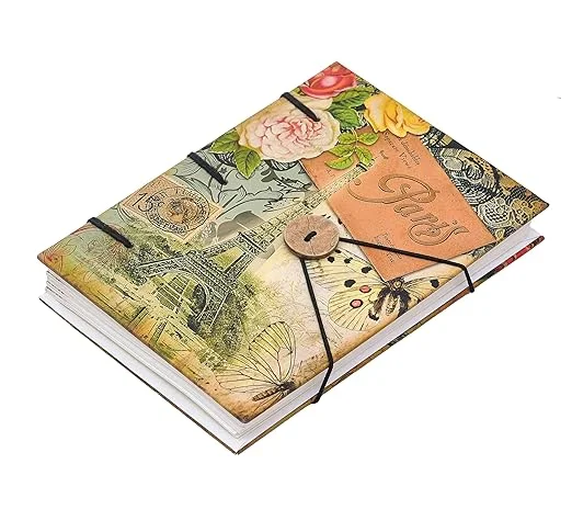 Handmade Printed Cardboard Journal | String Closure | Unruled 200 Pages | Personal Diary Notebook for Men & Women | Eco-Friendly Durable Diary image 4