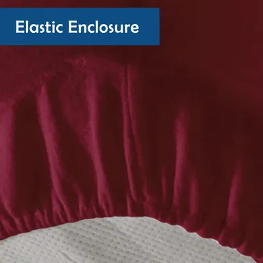 Waterproof Fitted King Size Mattress Cover| Breathable Stretchable Maroon Protector thumbnail 3
