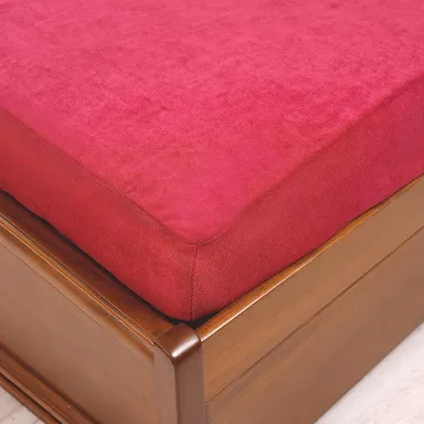 Waterproof Fitted King Size Mattress Cover| Breathable Stretchable Maroon Protector thumbnail 4
