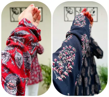 Girls printed short kurti combo| Anarkali Aliacut | Pack of 2 | Cotton breathable school wear thumbnail 3