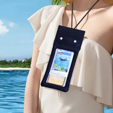 SVAPI | Pack of 1 | Waterproof Mobile Pouch | Universal Underwater Phone Case Dry Bag with Lanyard for Swimming & Diving & Boating & Beach | Touchscreen Friendly for All Smartphones | Model-A1 | Multicolour thumbnail 1