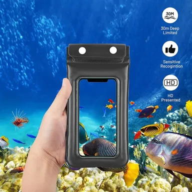 SVAPI | Pack of 1 | Waterproof Mobile Pouch | Universal Underwater Phone Case Dry Bag with Lanyard for Swimming & Diving & Boating & Beach | Touchscreen Friendly for All Smartphones | Model-A1 | Multicolour thumbnail 2