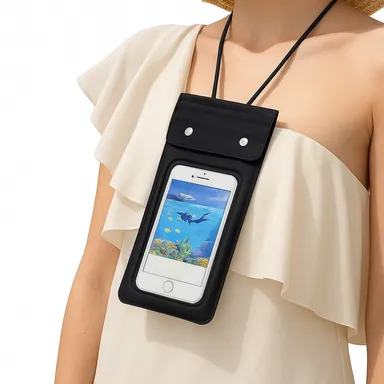 SVAPI | Pack of 1 | Waterproof Mobile Pouch | Universal Underwater Phone Case Dry Bag with Lanyard for Swimming & Diving & Boating & Beach | Touchscreen Friendly for All Smartphones | Model-A1 | Multicolour thumbnail 0