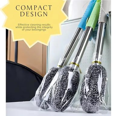Clean Mate Bottle Cleaning Brush | Long Handle Stainless‑Steel Scrubber for Bottles Vases Glasses | Kitchen & Bathroom Cleaner  Multicolor thumbnail 3