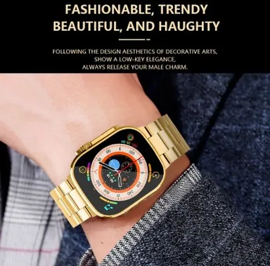 Premium Golden Edition Smartwatch with Bluetooth Calling AMOLED Display Fitness Tracker for Men Women, Health Watch with Sports Modes, IP67 Water-Resistant thumbnail 4