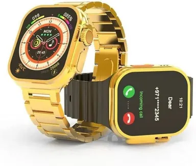 Premium Golden Edition Smartwatch with Bluetooth Calling AMOLED Display Fitness Tracker for Men Women, Health Watch with Sports Modes, IP67 Water-Resistant thumbnail 0