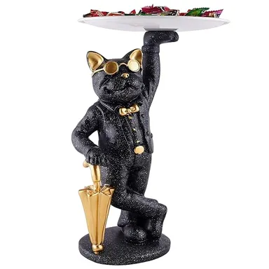 Resin Dog Showpiece with Storage | Cool Black Dog Sculpture for Table Decor Gifts & Office Desk | Decorative Animal Figurine  thumbnail 2