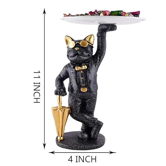 Resin Dog Showpiece with Storage | Cool Black Dog Sculpture for Table Decor Gifts & Office Desk | Decorative Animal Figurine  image 4