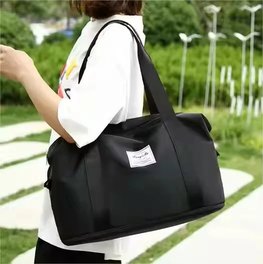 Large Capacity Folding Travel Bag | Lightweight Waterproof Duffel | Weekender Overnight Bag Multicolor | Dry & Wet Separation image 2