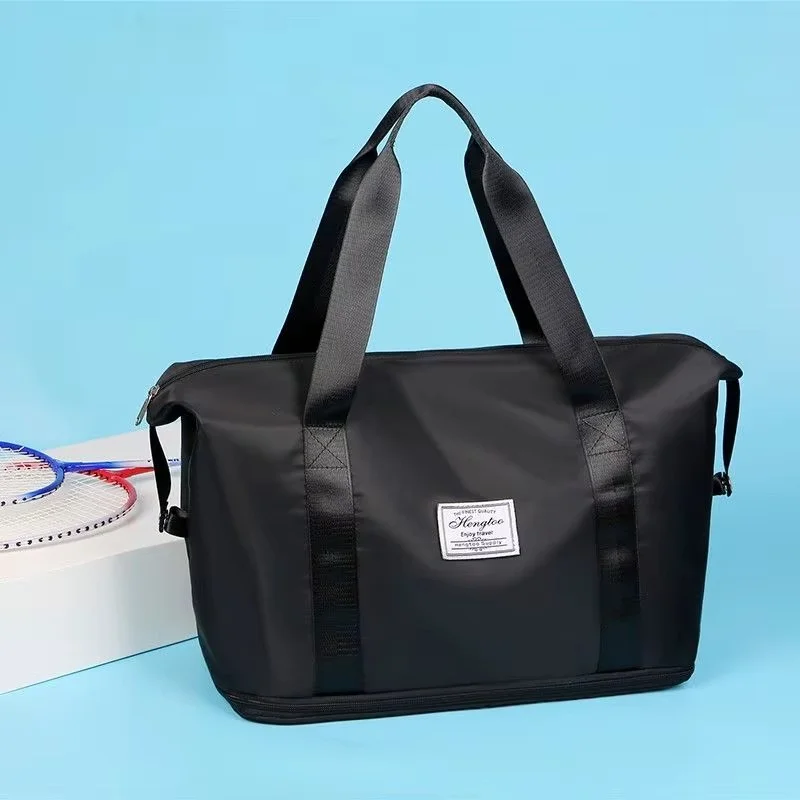 Large Capacity Folding Travel Bag | Lightweight Waterproof Duffel | Weekender Overnight Bag Multicolor | Dry & Wet Separation image 3