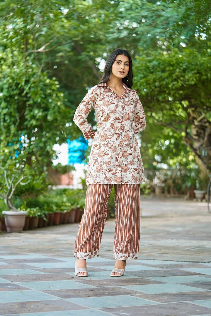 Pastel Floral Co-Ord Set | Breathable Two-Piece Outfit for Women | Summer Casual Wear image 3