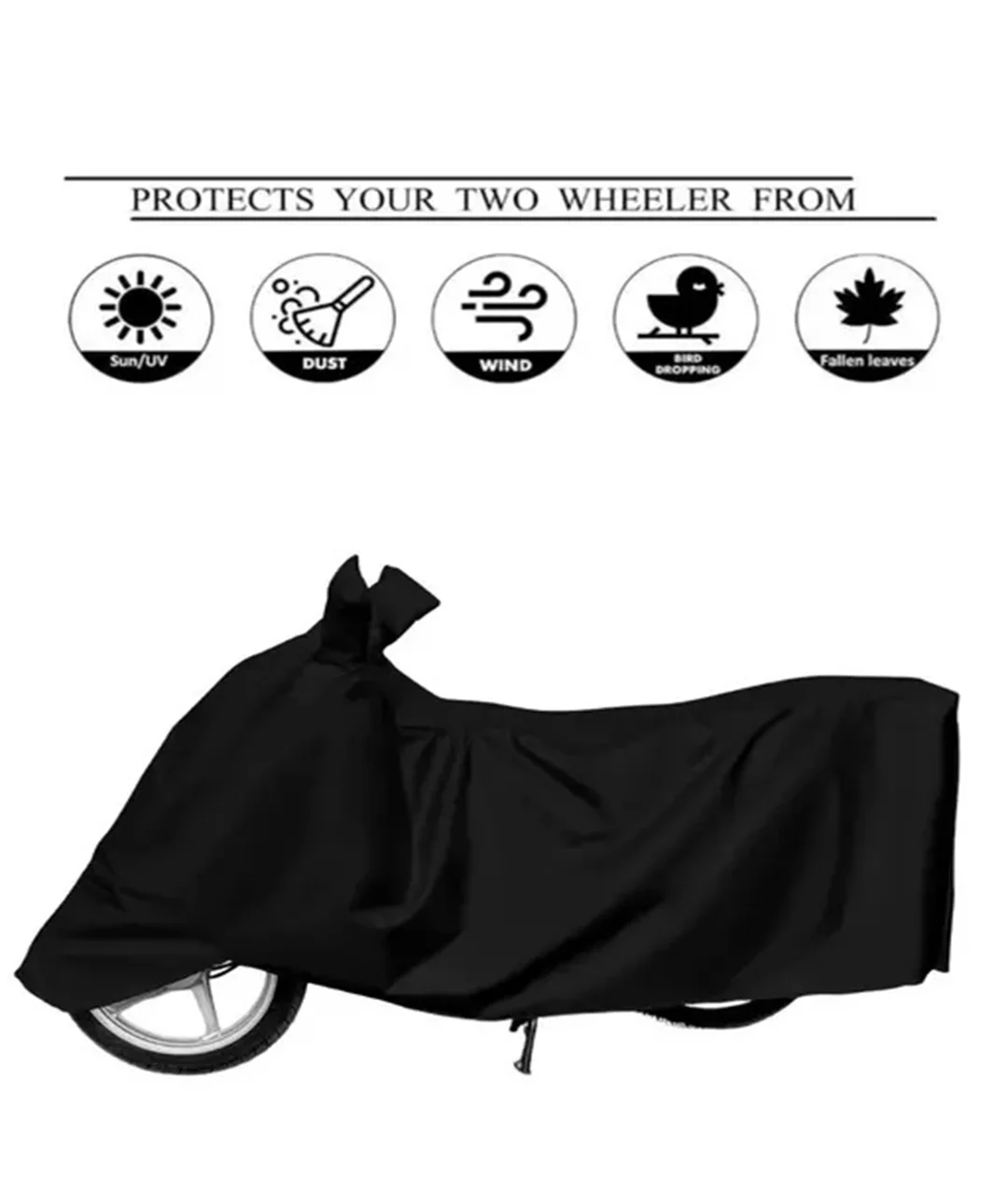 Honda Activa 125 Body Cover Waterproof, Dustproof | UV Protection Two Wheeler Scooty Cover | Durable Outdoor & Indoor Parking Protection [Black] image 4