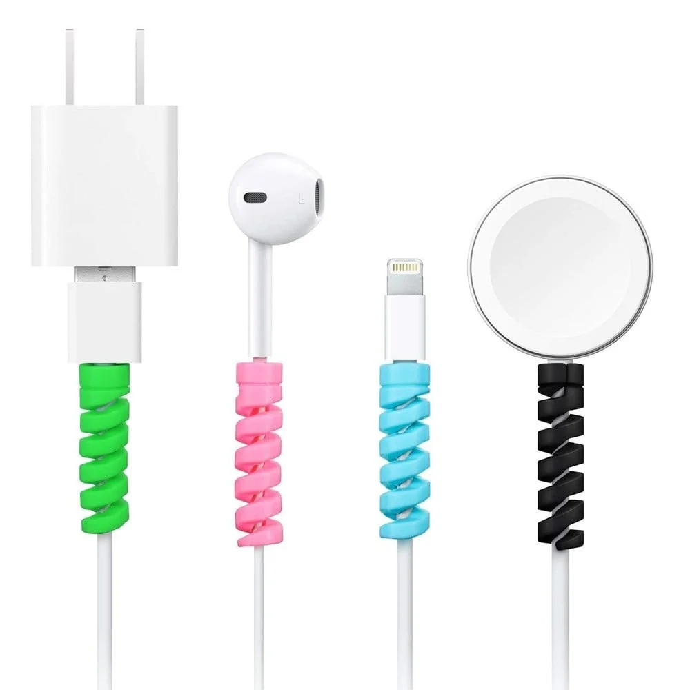 Digital wave Spiral cable protector | Multi‑colour silicone charger cable saver | Pack of 12 | Flexible tangle‑free strain relief for iPhone Android USB‑C  image 2