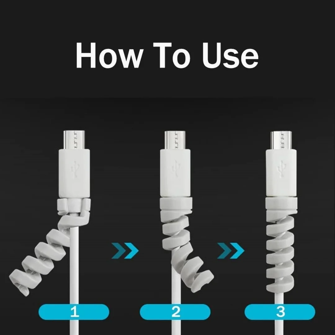 Digital wave Spiral cable protector | Multi‑colour silicone charger cable saver | Pack of 12 | Flexible tangle‑free strain relief for iPhone Android USB‑C  image 4