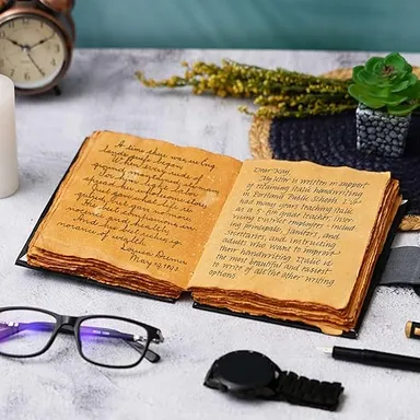 Handmade Journal Diary | Printed Cardboard | Buckle Lock | 200 Pages | Men and Women Notepad thumbnail 1