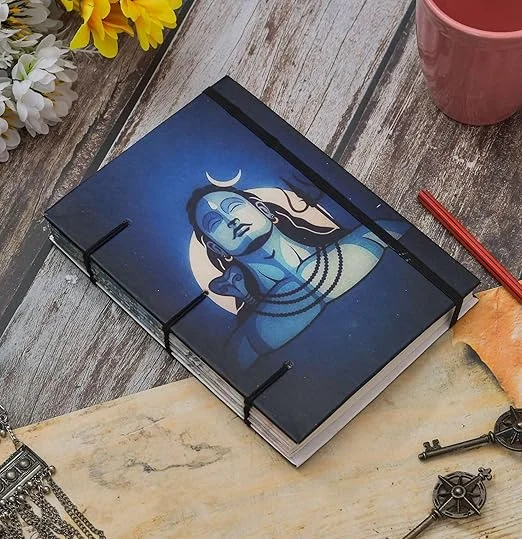 Little Crafts |Handmade Printed Cardboard Journal Diary with String Closure| Unruled 200 Pages| Personal Notebook for Men and Women | Eco-Friendly Notepad image 2
