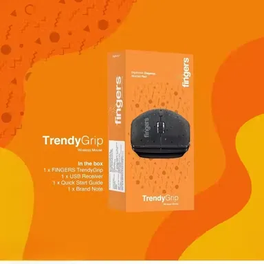 FINGERS TrendyGrip Ergonomic Wireless Optical Mouse – High‑Precision 2.4 GHz USB Receiver for Office & Gaming Laptops & Computers thumbnail 2