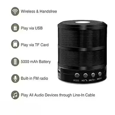 BassBoom™ 5-in-1 Wireless Bluetooth Party Speaker with 5000mAh Battery, FM Radio, USB & AUX | Portable Powerful Bass Speaker – Black Edition thumbnail 2