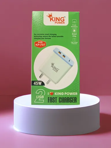 King Power 45W Fastest Charger|Type C| 2 USB Ports thumbnail 1