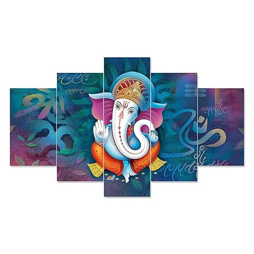 MDF 3D Wall Painting Set of Five| Framed|Large Bedroom and Living Room Decor image 1