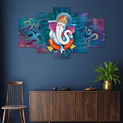 MDF 3D Wall Painting Set of Five| Framed|Large Bedroom and Living Room Decor image 3