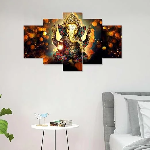 Large Multicolor MDF 3D Wall Painting Set of Five| 17x30 inches| Bedroom and Living Room Decor image 4