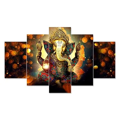 Large Multicolor MDF 3D Wall Painting Set of Five| 17x30 inches| Bedroom and Living Room Decor thumbnail 0