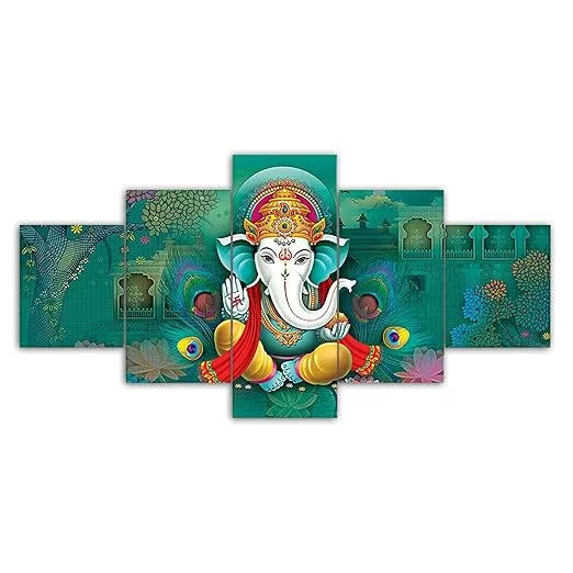 Large Multicolor MDF 3D Wall Painting Set of Five|17x30 inches|Bedroom and Living Room Decor image 4