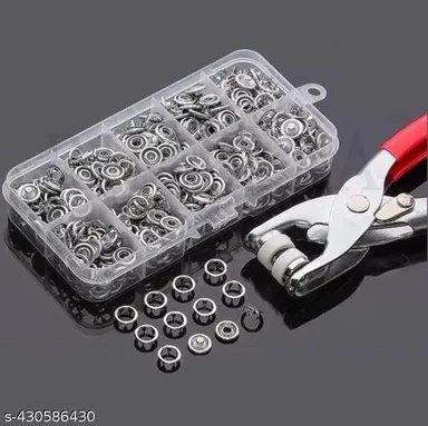 Premium Snap Buttons Kit | 100 Sets Metal Snaps | Fastener Pliers | Sewing & Crafting Tools for DIY Projects Clothing Leather and Fabric Crafts