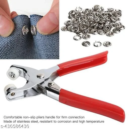 Premium Snap Buttons Kit | 100 Sets Metal Snaps | Fastener Pliers | Sewing & Crafting Tools for DIY Projects Clothing Leather and Fabric Crafts image 2