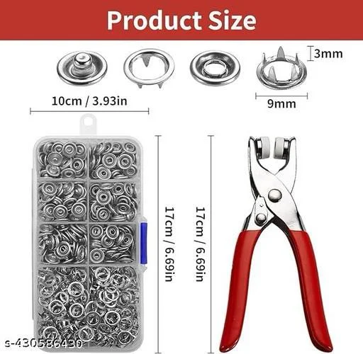 Premium Snap Buttons Kit | 100 Sets Metal Snaps | Fastener Pliers | Sewing & Crafting Tools for DIY Projects Clothing Leather and Fabric Crafts image 3