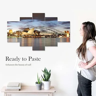 5 Piece MDF Framed | 3D Wall Painting Set | Big Size Decorative Wall Art | Living Room & Bedroom thumbnail 0