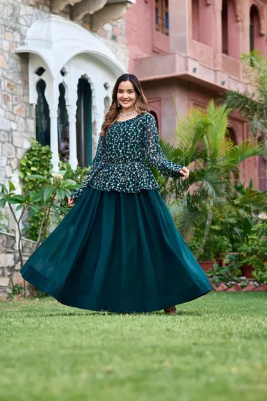 Fancy Embroidery Sequin Lehenga Choli for Women  Fox Blooming Georgette Party Wear Festive Wedding Outfit  thumbnail 2