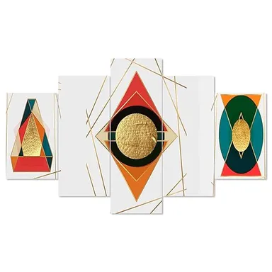 5 Piece MDF Framed | 3D Wall Painting Set | Big Size Decorative Wall Art | Living Room & Bedroom thumbnail 3