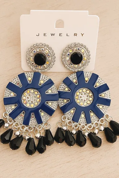 Trendy Grey Party Wear Earrings Combo for Women & Girls Lightweight Stylish Alloy Studs Hoops Drop Set – Daily, Festive & Gift Option thumbnail 1