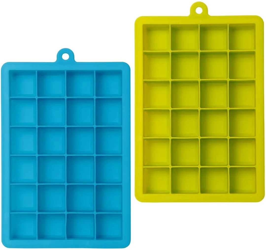 Silicone Ice Cube Trays 2 Pack | 24 Cavity Multicolor BPA-Free  image 1