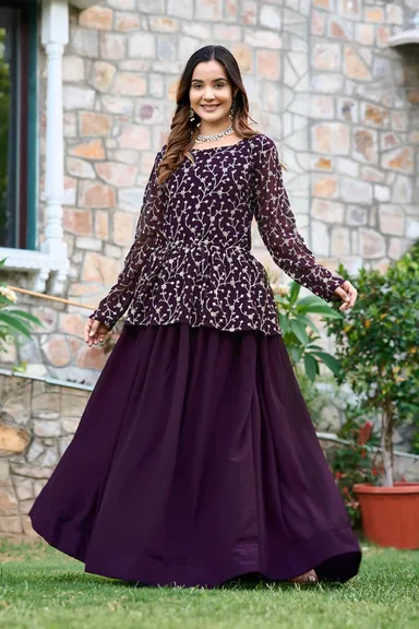 Fancy Embroidery Sequence Lehenga Choli| Fox Blooming Design Georgette Fabric  Women’s Festive Ethnic Wear  thumbnail 2