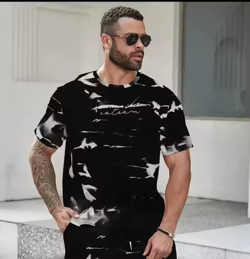 Men's Allover Printed T-Shirts Round Neck |L image 1