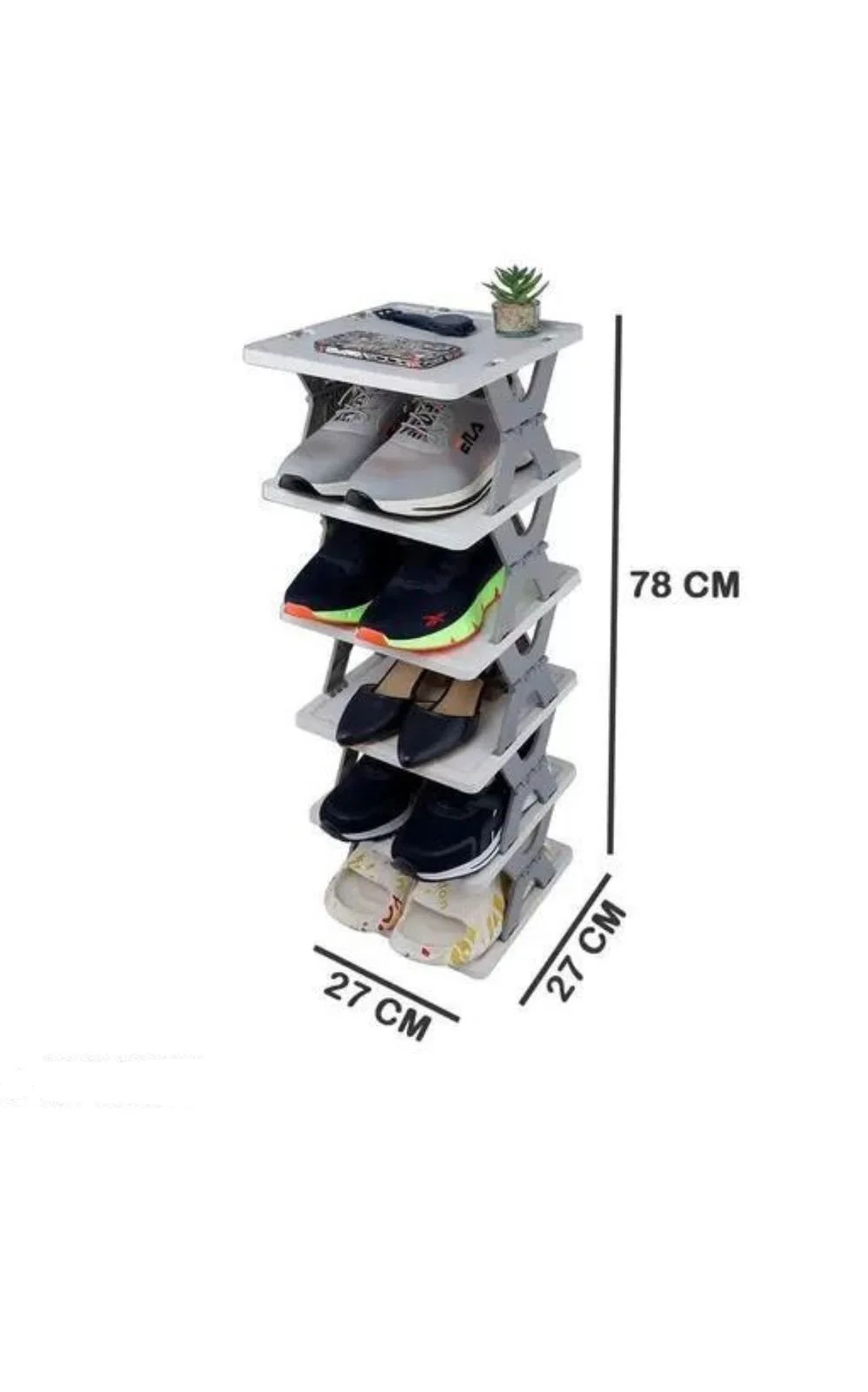 Plastic Shoe Rack Foldable Lightweight Shoe Cabinet | Space-Saving Organizer for Home Office image 3