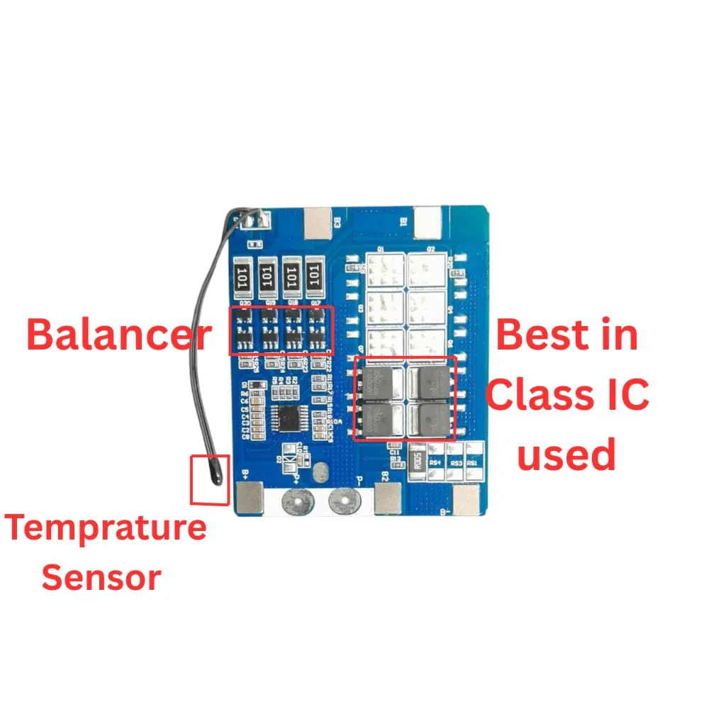 High Current Battery Management System | Overcharge| Over-discharge & Short Circuit Protection LiFePO4 BMS 4S 6A | 12V   image 2