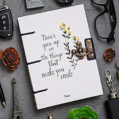 Handmade Printed Cardboard | Journal Diary with Buckle Lock | 200 Pages Notepad for Men & Women | Office & Personal Writing Diary thumbnail 0