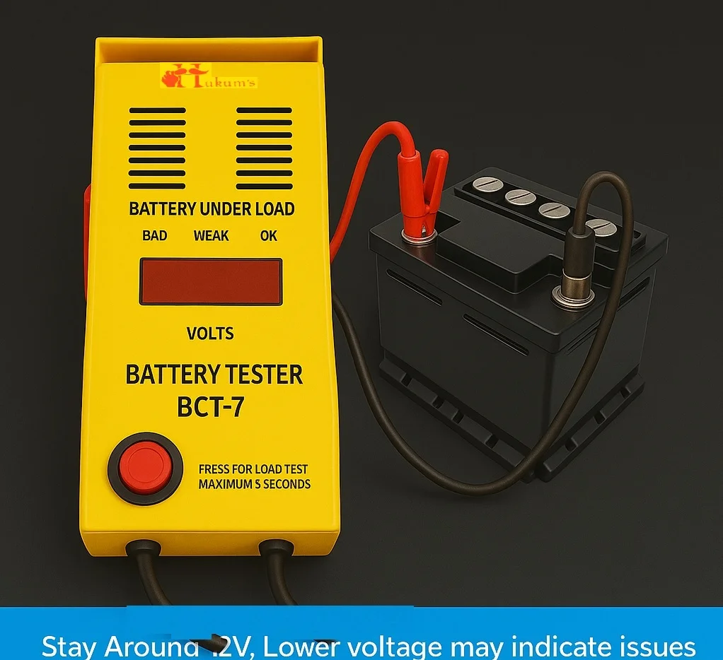 Hukums Battery Load Tester for Car Batteries | 12V, Digital Display, BCT 7 | Vehicle & Garage Use| Portable Diagnostic Tool image 2