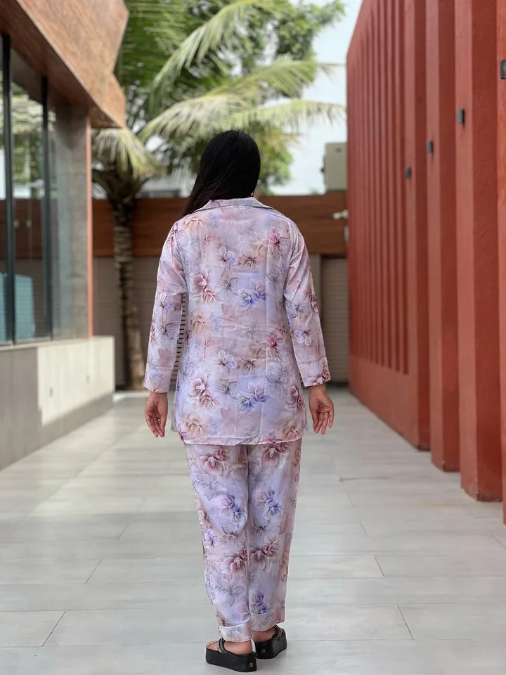 Serene Floral Co ord Set | two piece floral co ord set breathable fabric | Size L image 4