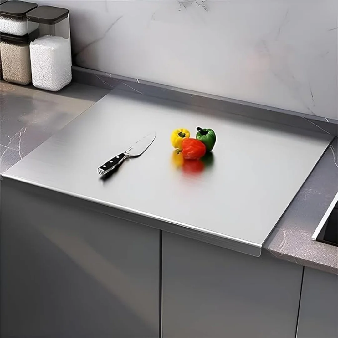 Stainless Steel Cutting Board 42×32 cm | Durable hygienic metal chopping board | Heavy‑duty platform for kitchen use image 1