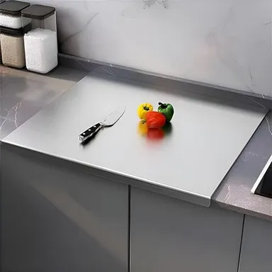 Stainless Steel Cutting Board 42×32 cm | Durable hygienic metal chopping board | Heavy‑duty platform for kitchen use 