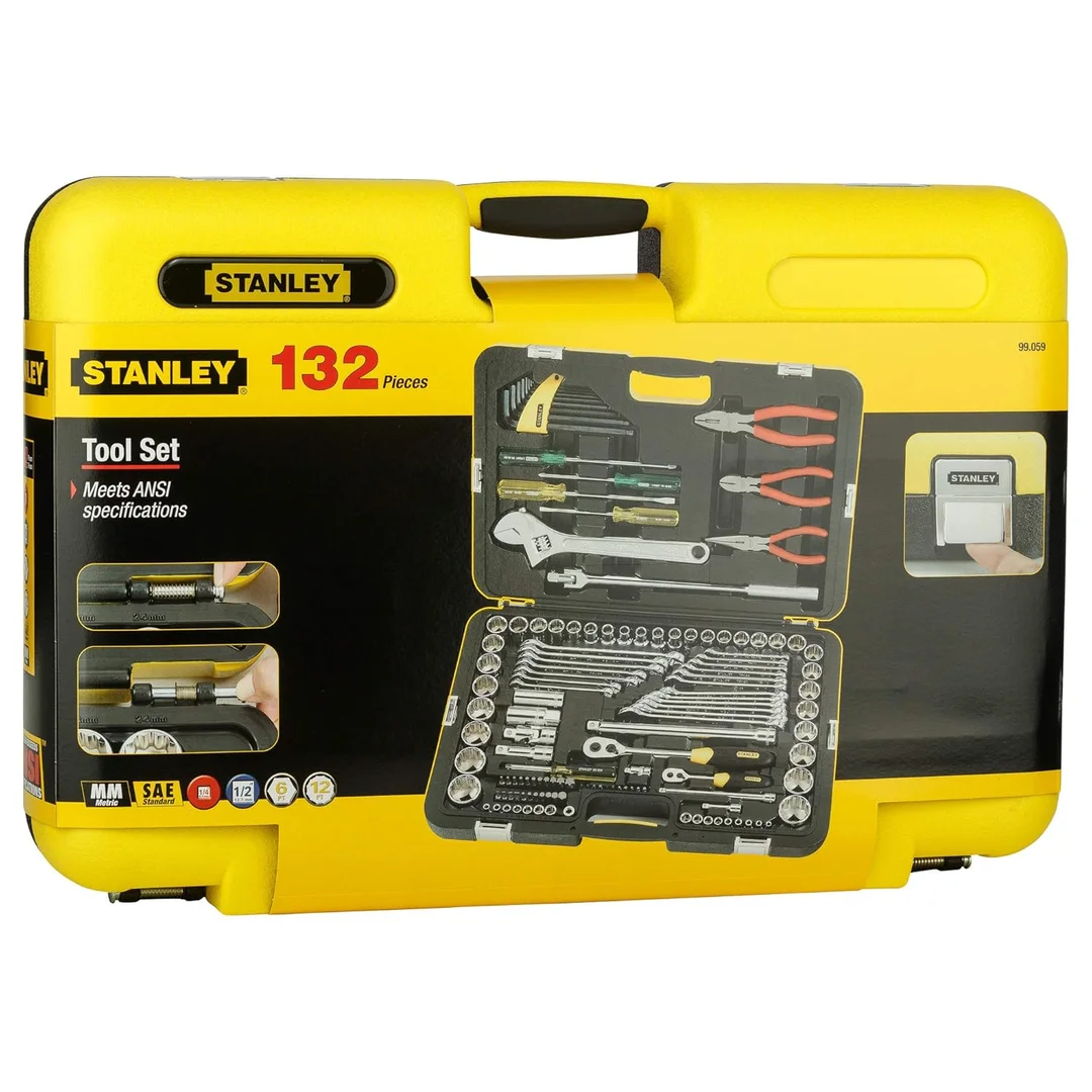 Stanley 132 Pcs Metric & A/F Tool Kit | 99-059 Complete Hand Tool Set for Professionals and DIY image 2